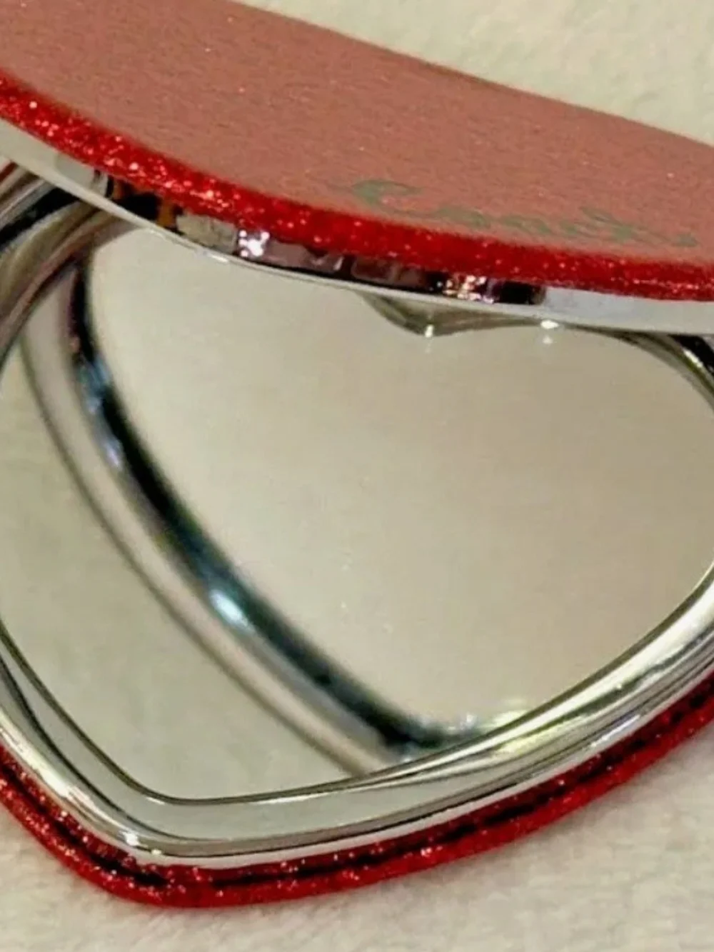 Coach Red Glitter Heart Phone Case with 'love' Script